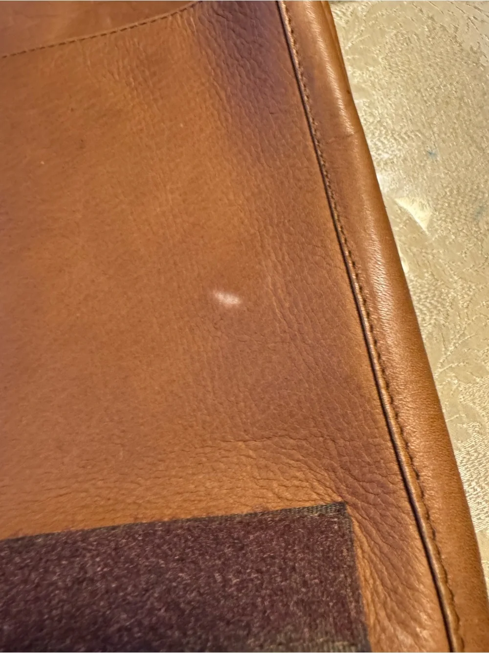 Le Donne Tan Genuine Leather Messenger Briefcase Laptop Bag